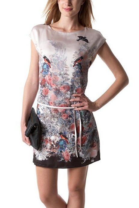 Floral print short sleeves Oxford Dress