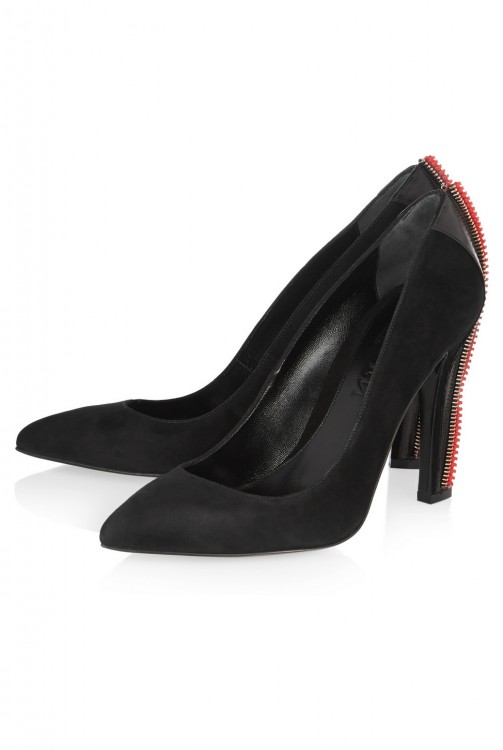 ALEXANDER MCQUEEN Zip-embellished suede pumps