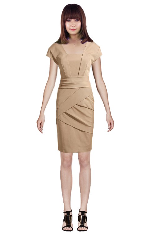 [NWOT] ショートスリーブ　フォルド デザイン フォーマル ドレス