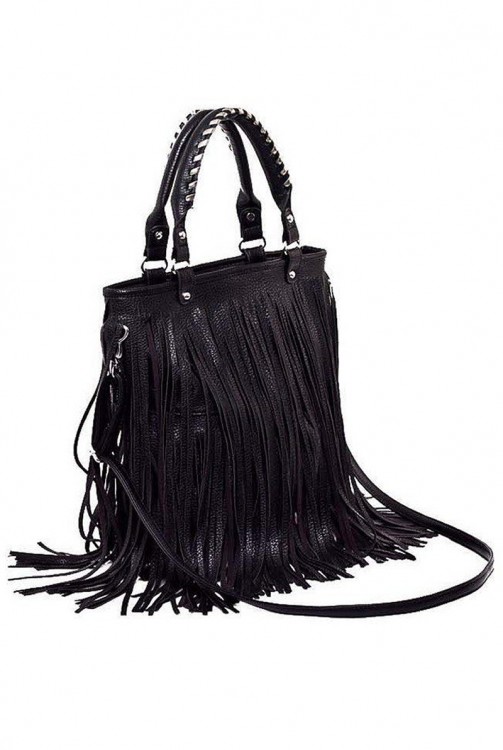 Fringed PU leather Tote bag