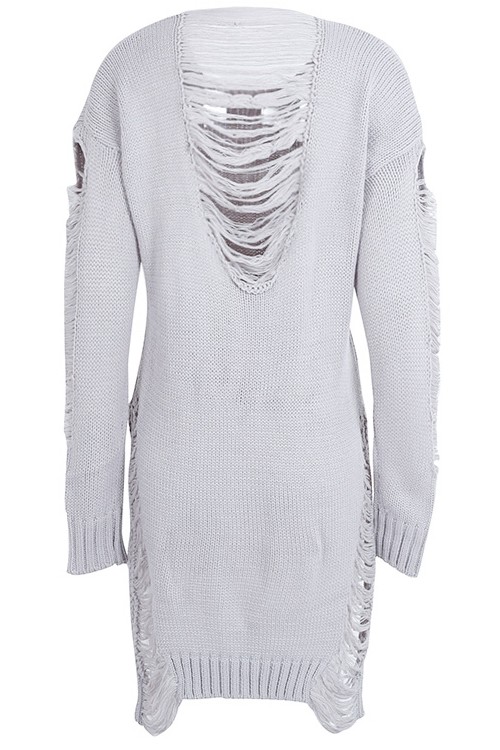 ロング プルオーバー サイド ハイ スリット ニットセーター