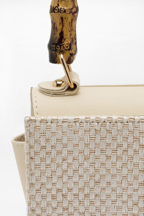 Woven Bamboo Handle Grab Bag