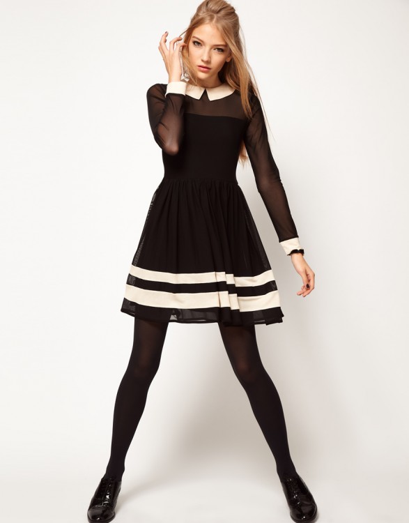 Peter Pan Collar A line Mini Casual Dress