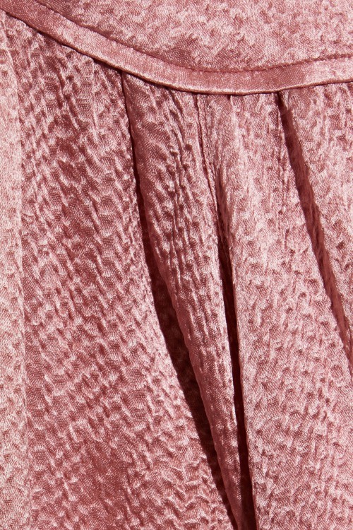 VALENTINO Tie-neck gathered hammered-satin blouse