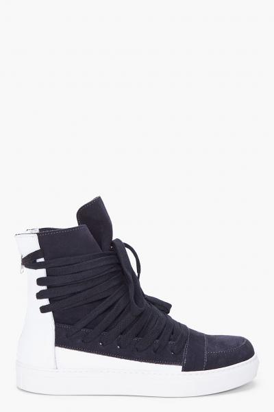 KRIS VAN ASSCHE // TWO TONE LEATHER SNEAKERS
