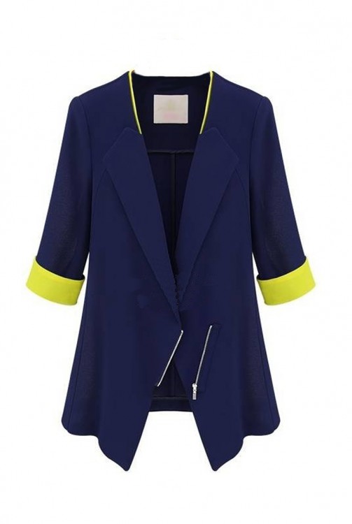 [NWOT]  襟、袖裏のポイントカラースリムブレザー