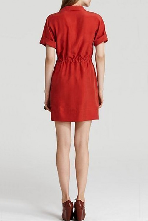 MARC JACOBS stevie womens bright persimmon silk wrap dress