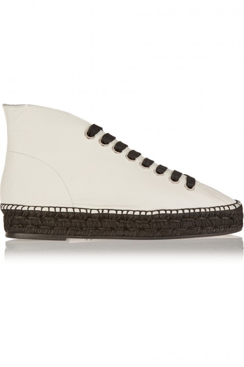 ALEXANDER WANG Emmanuel espadrille-trimmed textured-leather boots