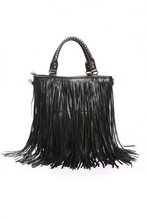 Fringed PU leather Tote bag