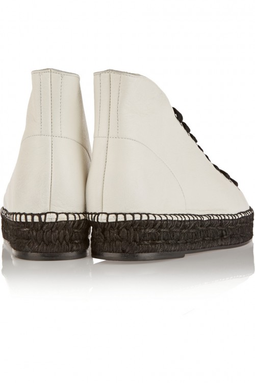 ALEXANDER WANG Emmanuel espadrille-trimmed textured-leather boots