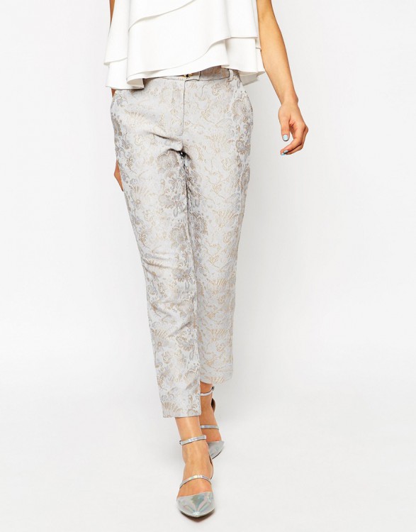 Traffic People Capri Pants in Damask Jacquard