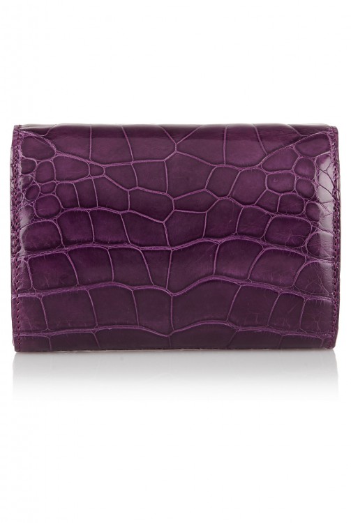 VALENTINO Embellished glossed-alligator shoulder bag