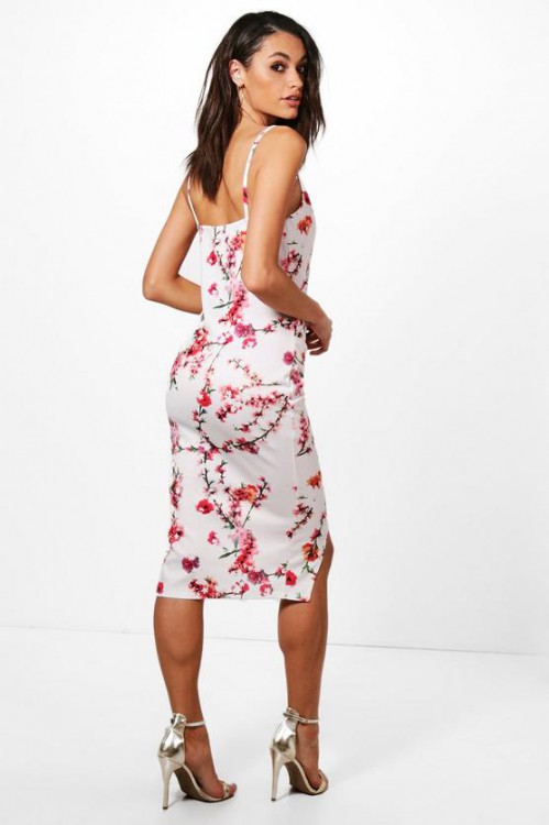 Miranda Floral Print StrappyWrap Midi Dress
