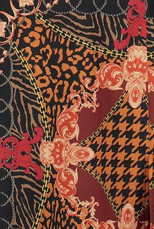 Chain Print Buckle Pinafore Midi Dress