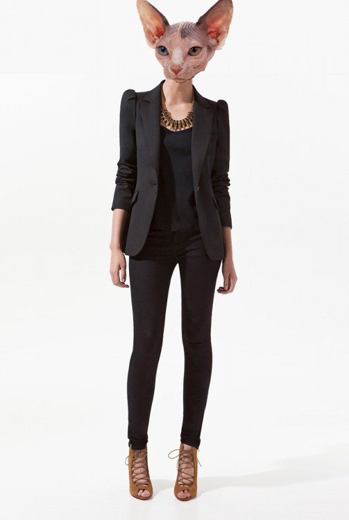 Pointed-shoulder Single Breasted Blazer