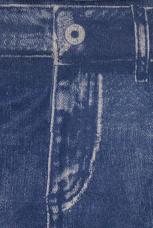 [NWOT] Vintage Damaged Denim Printed Blue Leggings