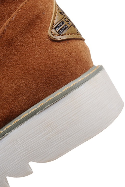 Round Toe Ankle Warm Slip-On Flat Plush Boots