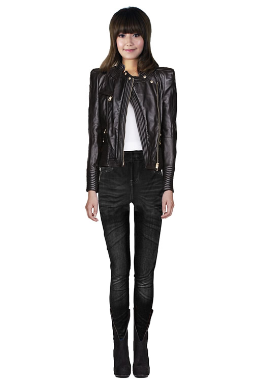 [NWOT]  Vintage Denim Printed Black Leggings