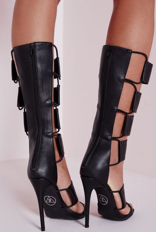 エラスティック ティテール グラディエーター ヒール サンダル