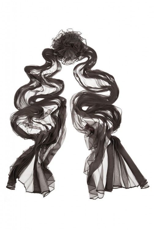 VALENTINO Crinkled silk-chiffon scarf