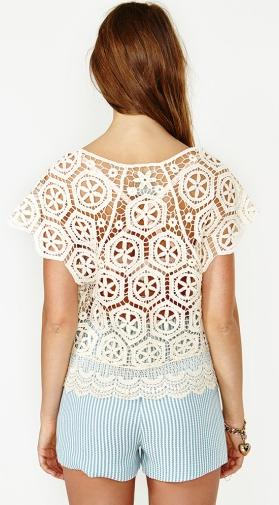 ナスティーギャル ラブフェストかぎ針編みトップ