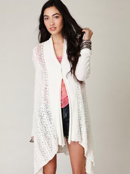 Free People Love Me Do Cardigan in White