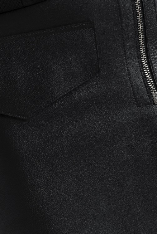 OAK Moto asymmetric leather skirt