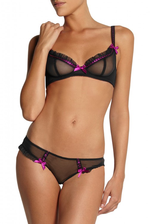L'AGENT BY AGENT PROVOCATEUR Isi ribbon-trimmed stretch-tulle soft-cup bra