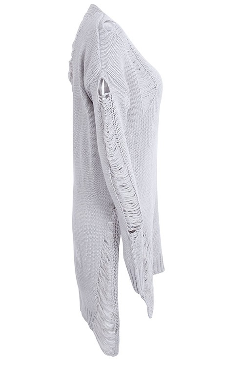 ロング プルオーバー サイド ハイ スリット ニットセーター