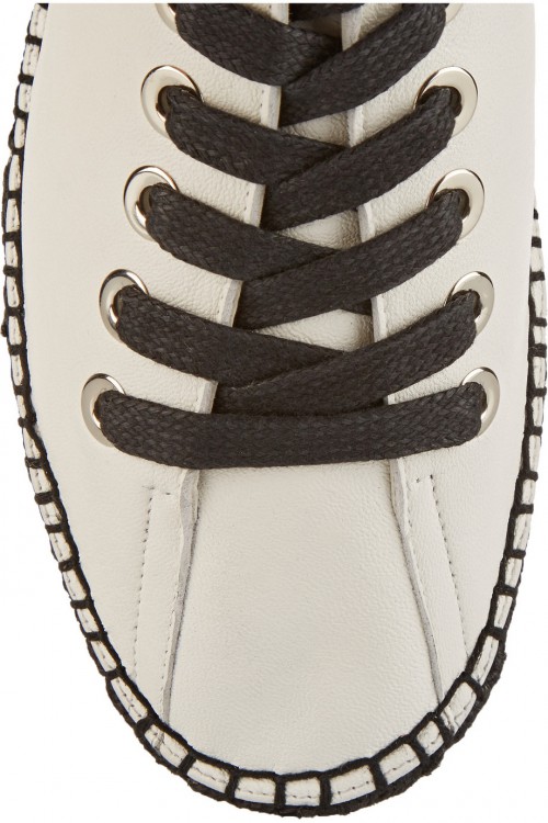 ALEXANDER WANG Emmanuel espadrille-trimmed textured-leather boots