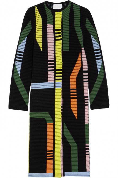 PETER PILOTTO Track ribbed stretch wool-blend coat