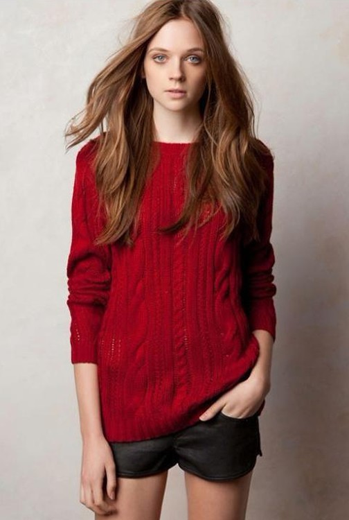 O-neck long sleeve jacquard pullover knit sweater