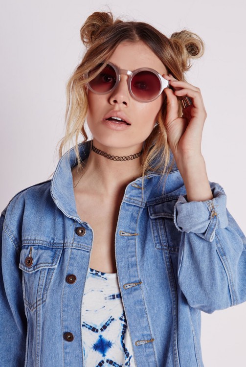 MISSGUIDED トランスペアレントフレーム　グレイ　サングラス