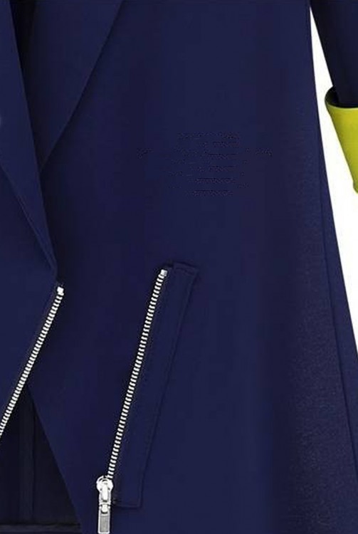 [NWOT]  襟、袖裏のポイントカラースリムブレザー