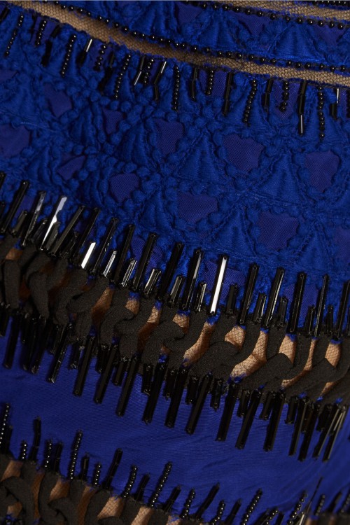 OSCAR DE LA RENTA Embellished silk-faille dress