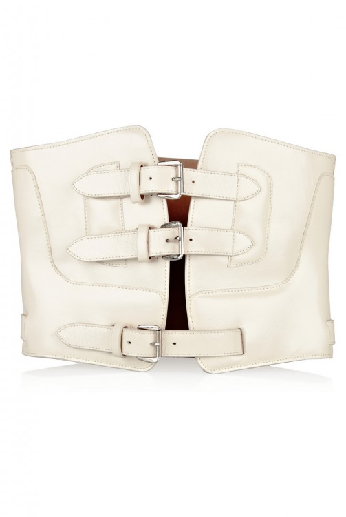 ALEXANDER MCQUEEN Embellished leather waist belt