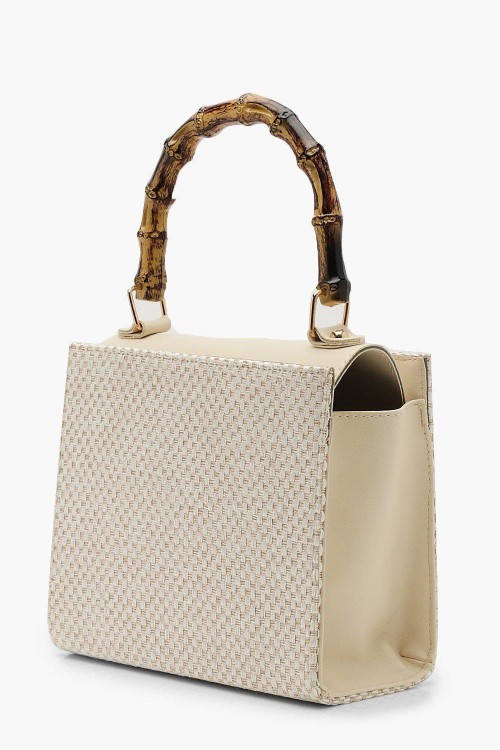 Woven Bamboo Handle Grab Bag