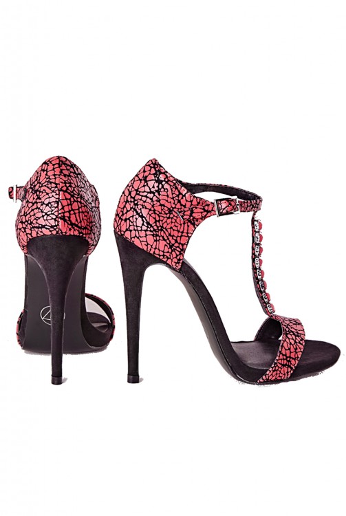 ジュウェルド Tバー ヒール サンダル