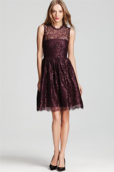 Alice + Olivia Ophelia Metallic Lace Dress