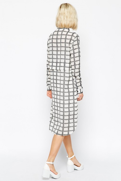 ASOS White Checked Shirt Dress