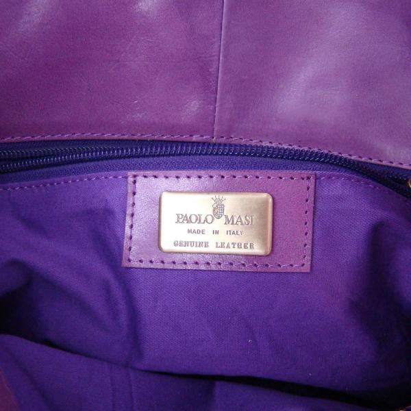 PAOLO MASI  Plum Purple Hand Woven Calf Leather Handbag