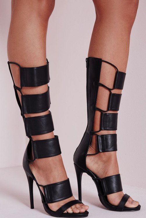 エラスティック ティテール グラディエーター ヒール サンダル