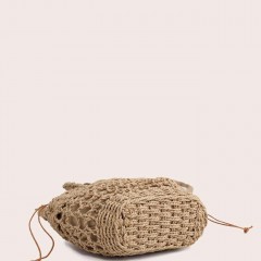 編み巾着バケットバッグ