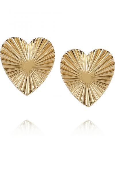 BING BANG Gold-plated heart earrings