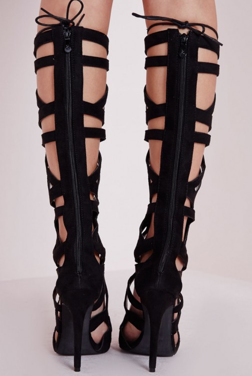 ジオメトリック ニーハイ ヒール サンダル