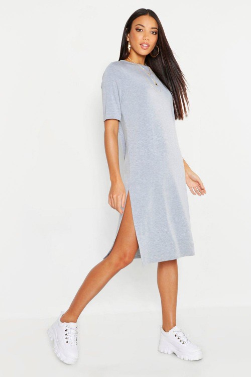 Split Midi T-Shirt Dress