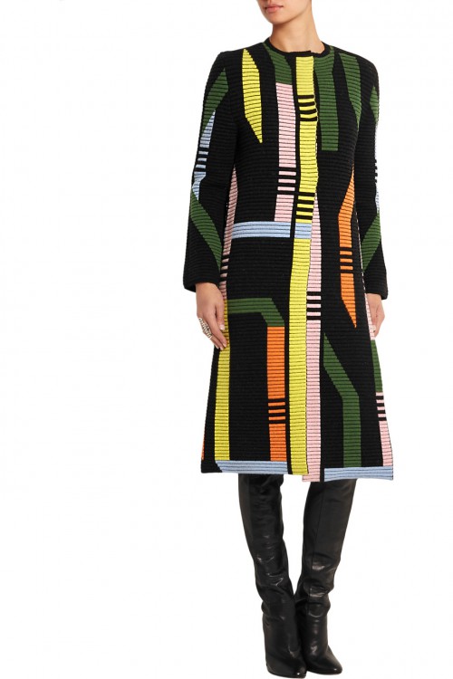PETER PILOTTO Track ribbed stretch wool-blend coat