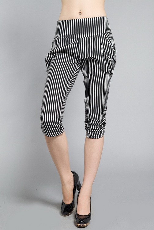 Striped Casual Thin Capris