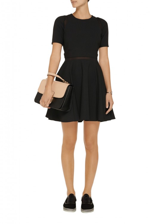 ELIZABETH AND JAMES Andi sheer-paneled jersey mini dress