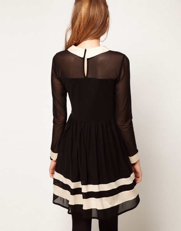 Peter Pan Collar A line Mini Casual Dress